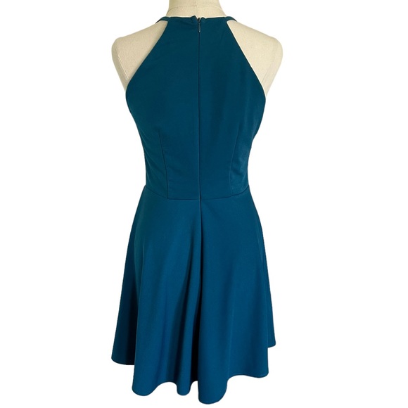 GLAMOROUS Sz S Aqua mini party dress with metal neckline detailing - Picture 4 of 8
